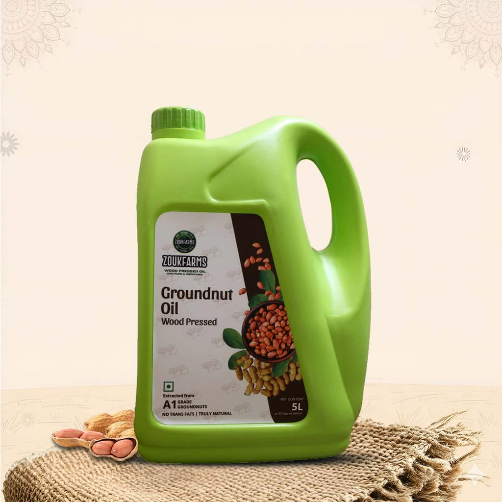 Wood pressed groundnut oil | 5 Litre Jar